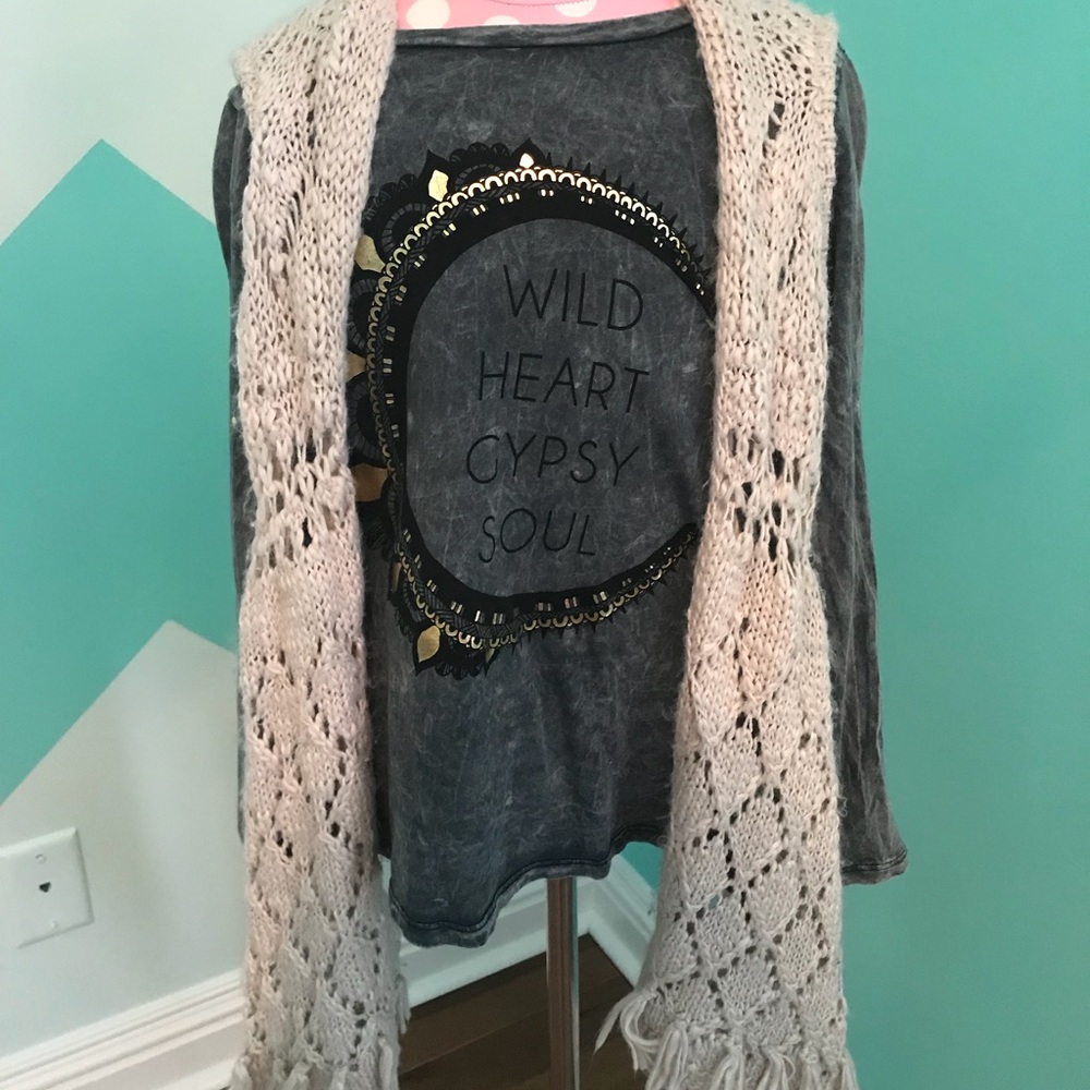 Long sleeve too and sweater vest
